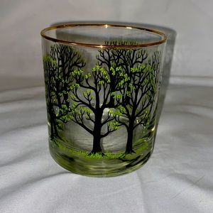 Vintage 1970’s MCM Houze Four Seasons Gold Rimmed Rocks Glass Tumbler Signed